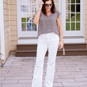 GAP FACTORY Premium Flare 1969 Winter White Cotton Blend 5 Pocket Jeans US Sz 16